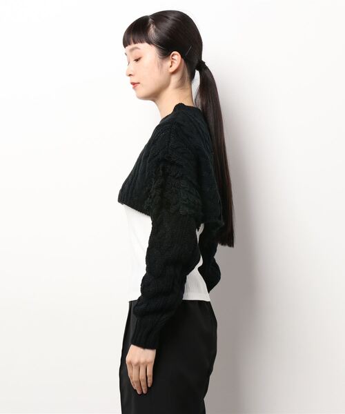 ENVYM（アンビー）の「フリンジケーブルショートニット（ニット/セーター・レディース・ブルー/ホワイト/ブラック・FREE）」の21枚目の写真