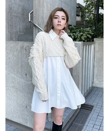 ENVYM | フリンジケーブルショートニット(ニット/セーター)