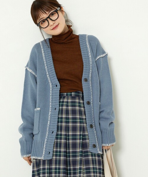 ハンドステッチニットキャミ&カーデセット (BLACK) FREAK'S STORE（フリークスストア）の「ハンドステッチニット