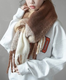 SPINNS | チェック 起毛大判ストール(マフラー)