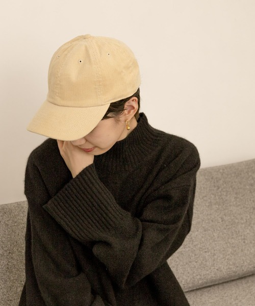 URBAN RESEARCH（アーバンリサーチ）の「コーデュロイCAP（キャップ・レディース・ベージュ/ネイビー/ブラウン/ピンク・-）」の6枚目の写真