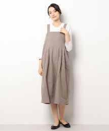 Samansa Mos2 | コットンリネン起毛ジャンパースカート(ジャンパースカート)