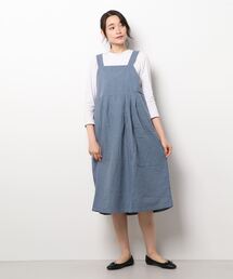 Samansa Mos2 | コットンリネン起毛ジャンパースカート(ジャンパースカート)