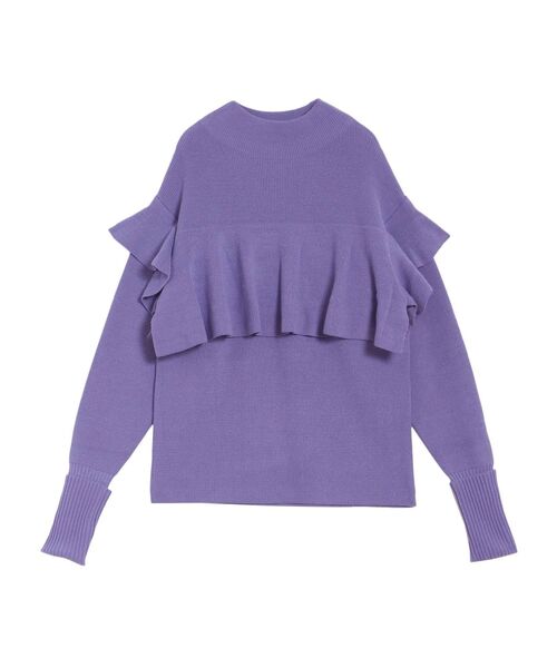 ELENDEEK（エレンディーク）の「フレアケープライクニット（ニット/セーター・レディース・オフホワイト/ラベンダー/ブラック・FREE）」の5枚目の写真