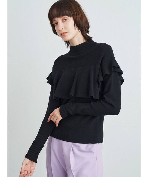 ELENDEEK（エレンディーク）の「フレアケープライクニット（ニット/セーター・レディース・オフホワイト/ラベンダー/ブラック・FREE）」の10枚目の写真