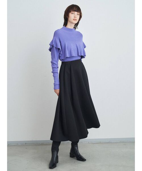 ELENDEEK（エレンディーク）の「フレアケープライクニット（ニット/セーター・レディース・オフホワイト/ラベンダー/ブラック・FREE）」の11枚目の写真