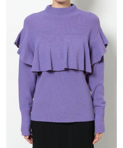 ELENDEEK（エレンディーク）の「フレアケープライクニット（ニット/セーター・レディース・オフホワイト/ラベンダー/ブラック・FREE）」の13枚目の写真