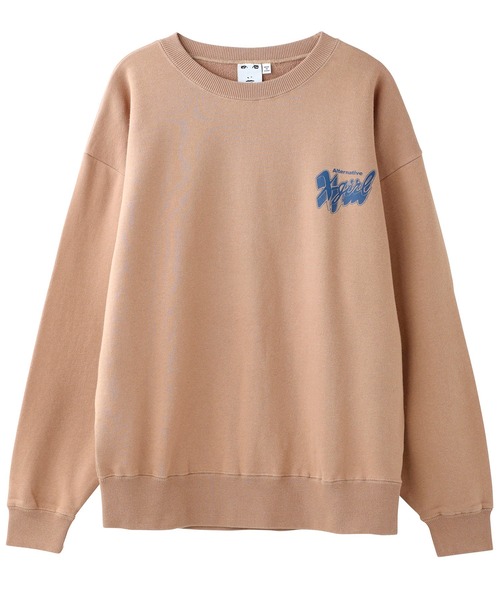 X-girl（エックスガール）の「PEACHY LOGO CREW SWEAT TOP（スウェット・レディース・ブラック/ベージュ/ホワイト・S/M/L/XL）」の4枚目の写真