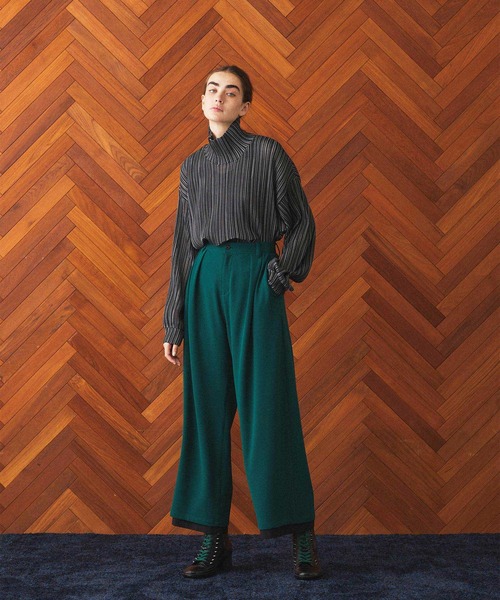 SHAREEF（シャリーフ）の「PLEATS HIGH-NECK P/O（Tシャツ/カットソー