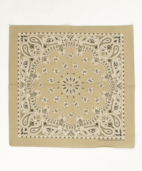 HAV-A-HANK（ハバハンク ）の「HAV-A-HANK ハバハンク ペイズリー バンダナ（バンダナ/スカーフ・レディース・ホワイト/ベージュ/ネイビー/ブラウン/レッド/カーキ/ターコイズブルー/イエロー/グリーン/ミント/ブラック×レッド/レンガ/ブラック/パープル/バーガンディー/オレンジ/グレー/チャコールグレー/インディゴブルー/ネイビー系/ロイヤルブルー・FREE）」の7枚目の写真