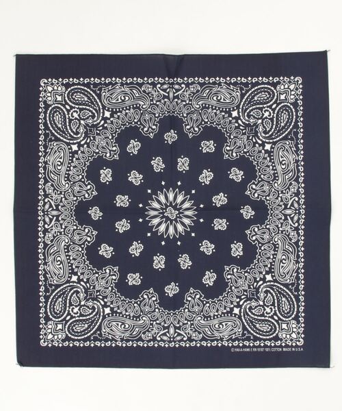 HAV-A-HANK（ハバハンク ）の「HAV-A-HANK ハバハンク ペイズリー バンダナ（バンダナ/スカーフ・レディース・ホワイト/ベージュ/ネイビー/ブラウン/レッド/カーキ/ターコイズブルー/イエロー/グリーン/ミント/ブラック×レッド/レンガ/ブラック/パープル/バーガンディー/オレンジ/グレー/チャコールグレー/インディゴブルー/ネイビー系/ロイヤルブルー・FREE）」の11枚目の写真