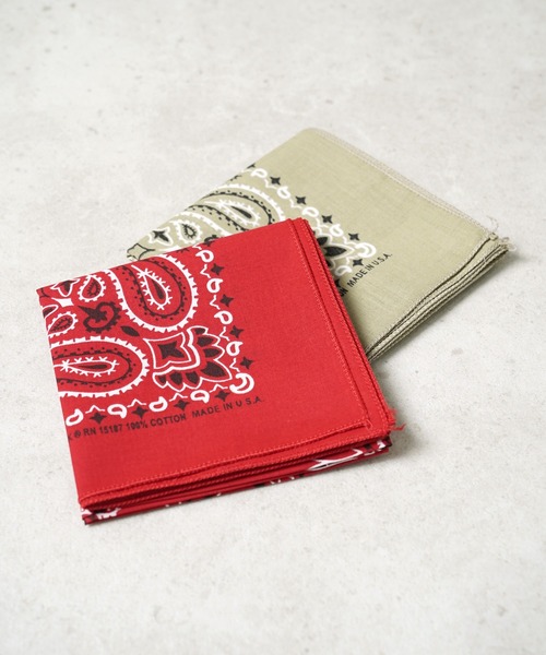 HAV-A-HANK（ハバハンク ）の「≪HAV-A-HANK≫Made in U.S.A ペイズリー柄 バンダナ（バンダナ/スカーフ・メンズ・ホワイト/ベージュ/ネイビー/ブラウン/レッド/カーキ/ターコイズブルー/イエロー/グリーン/ミント/ブラック×レッド/レンガ/ブラック/パープル/バーガンディー/オレンジ/グレー/チャコールグレー/インディゴブルー/ネイビー系/ロイヤルブルー・FREE）」の18枚目の写真