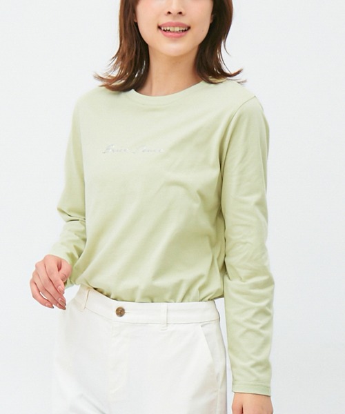Honeys(ハニーズ)の「ロゴプリントTシャツ(Tシャツ/カットソー・レディース・ブラック/ライトグリーン/ホワイト系その他/オフホワイト/サックスブルー/グリーン系その他・L/M/S)」の5枚目の写真