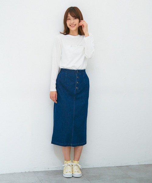 Honeys(ハニーズ)の「ロゴプリントTシャツ(Tシャツ/カットソー・レディース・ブラック/ライトグリーン/ホワイト系その他/オフホワイト/サックスブルー/グリーン系その他・L/M/S)」の7枚目の写真