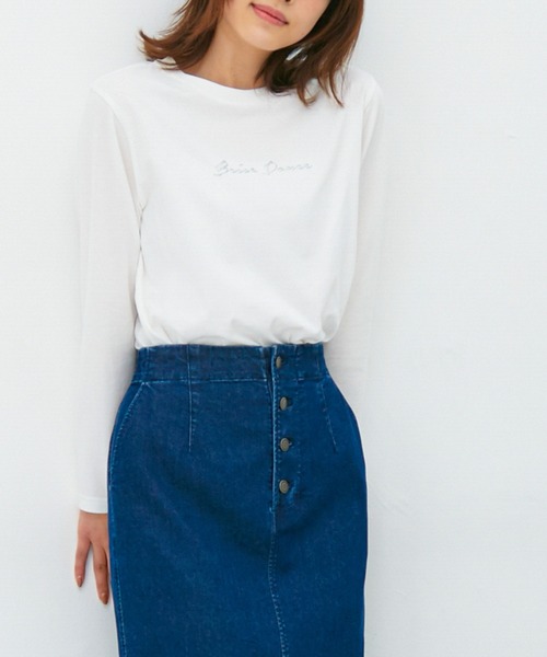 Honeys(ハニーズ)の「ロゴプリントTシャツ(Tシャツ/カットソー・レディース・ブラック/ライトグリーン/ホワイト系その他/オフホワイト/サックスブルー/グリーン系その他・L/M/S)」の8枚目の写真