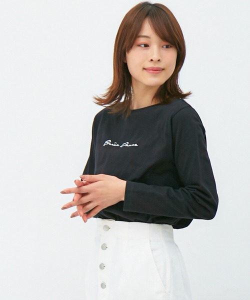 Honeys(ハニーズ)の「ロゴプリントTシャツ(Tシャツ/カットソー・レディース・ブラック/ライトグリーン/ホワイト系その他/オフホワイト/サックスブルー/グリーン系その他・L/M/S)」の18枚目の写真