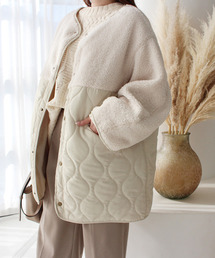 MODE ROBE | ボア切替キルティングショートコート(ブルゾン)