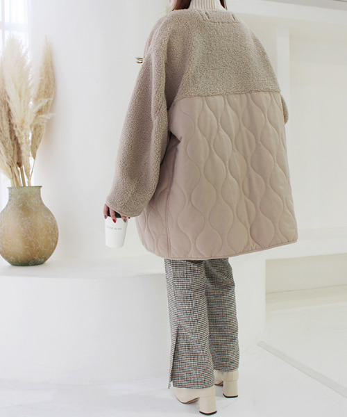 MODE ROBE（モードローブ）の「ボア切替キルティングショートコート（ブルゾン・レディース・アイボリー/ベージュ・FREE）」の17枚目の写真