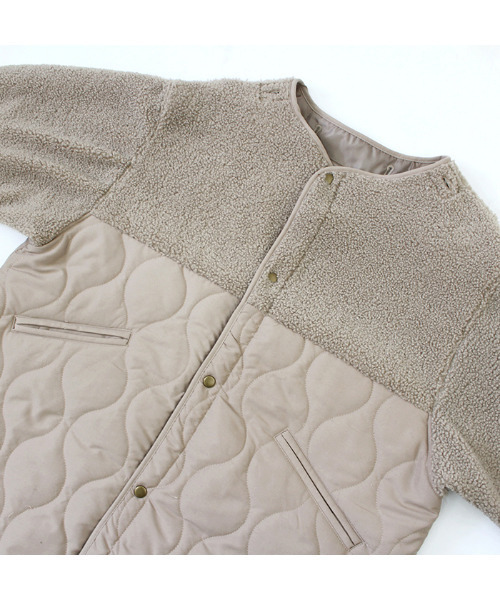 MODE ROBE（モードローブ）の「ボア切替キルティングショートコート（ブルゾン・レディース・アイボリー/ベージュ・FREE）」の21枚目の写真