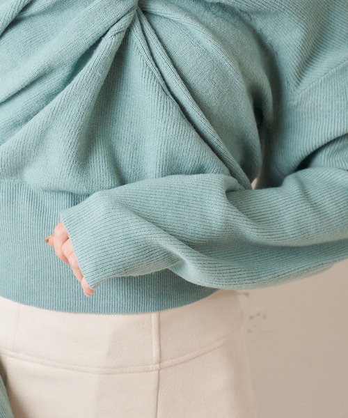 MIIA（ミーア）の「レースカシュクールニットトップス（ニット/セーター・レディース・ブラック/ブルー・FREE）」の13枚目の写真