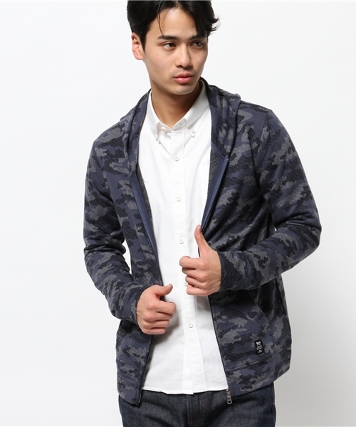 VENCEEXCHANGE（ヴァンスエクスチェンジ）の「カモフラジャガードZIPパーカー           （パーカー・メンズ・シルバー/ネイビー・SMALL/LARGE/MEDIUM）」の6枚目の写真