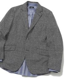 MEN'S BIGI | ＜FORTEX＞ツイードジャージ ジャガードチェックジャケット　fabric made in italy(テーラードジャケット)