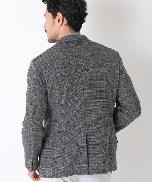 MEN'S BIGI（メンズビギ）の「＜FORTEX＞ツイードジャージ ジャガードチェックジャケット　fabric made in italy（テーラードジャケット・メンズ・ブラック/ベージュ・01/02/03/04）」の21枚目の写真