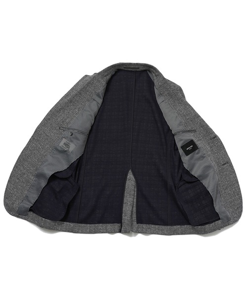 MEN'S BIGI（メンズビギ）の「＜FORTEX＞ツイードジャージ ジャガードチェックジャケット　fabric made in italy（テーラードジャケット・メンズ・ブラック/ベージュ・01/02/03/04）」の15枚目の写真
