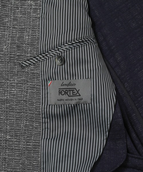 MEN'S BIGI（メンズビギ）の「＜FORTEX＞ツイードジャージ ジャガードチェックジャケット　fabric made in italy（テーラードジャケット・メンズ・ブラック/ベージュ・01/02/03/04）」の16枚目の写真