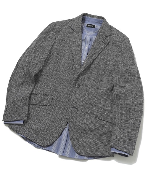 MEN'S BIGI（メンズビギ）の「＜FORTEX＞ツイードジャージ ジャガードチェックジャケット　fabric made in italy（テーラードジャケット・メンズ・ブラック/ベージュ・01/02/03/04）」の9枚目の写真