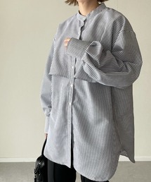 y/m by misato | ストライプケープシャツ(シャツ/ブラウス)