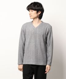 NICOLE CLUB FOR MEN | アランニットボンディングＶネックプルオーバー(Tシャツ/カットソー)