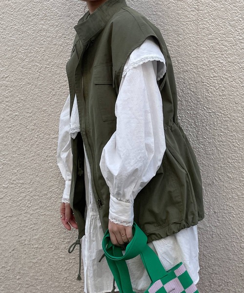 w closet（ダブルクローゼット）の「コットンフリルギャザーミニワンピース（ワンピース・レディース・オフホワイト/グリーン系その他/スミクロ・FREE）」の18枚目の写真