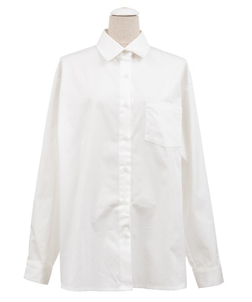 PUNYUS(プニュズ)の「無地長袖シャツ(シャツ/ブラウス・レディース・ホワイト・1/2/4/3)」の4枚目の写真