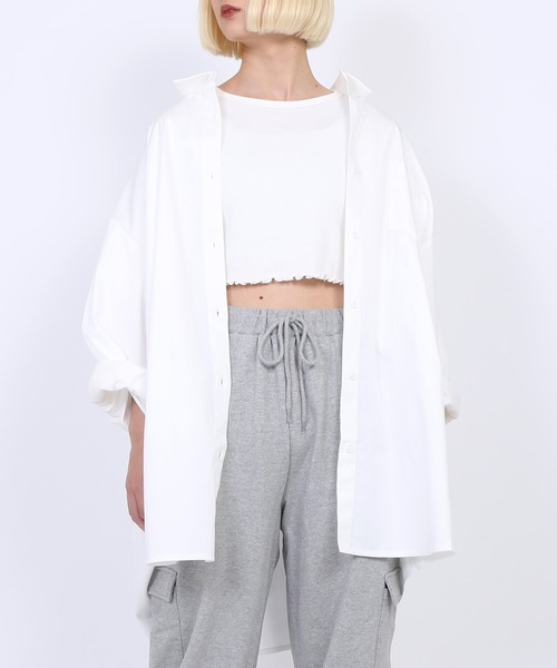 PUNYUS(プニュズ)の「無地長袖シャツ(シャツ/ブラウス・レディース・ホワイト・1/2/4/3)」の11枚目の写真