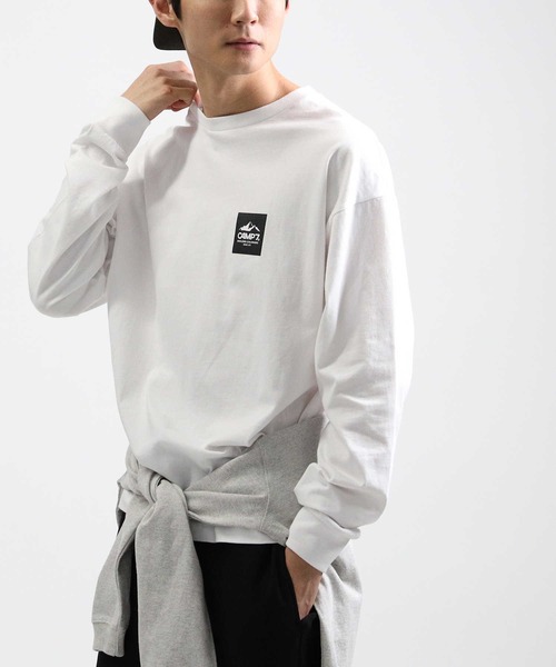 CAMP7（キャンプセブン）の「【CAMP7】ベーシックロゴロンＴ（Tシャツ/カットソー・メンズ・ブラック/ホワイト/グレー/グリーン/ブルー/イエロー・L/S/M/XL）」の2枚目の写真