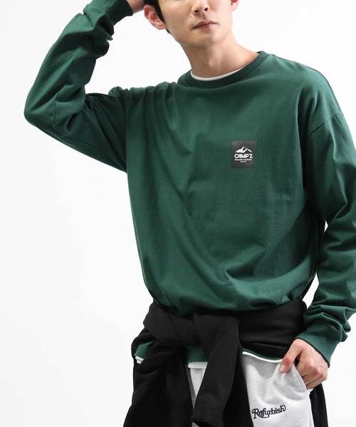 CAMP7（キャンプセブン）の「【CAMP7】ベーシックロゴロンＴ（Tシャツ/カットソー・メンズ・ブラック/ホワイト/グレー/グリーン/ブルー/イエロー・L/S/M/XL）」の4枚目の写真