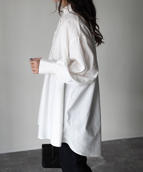 Riberry（リベリー）の「綿ローン刺繍チュニックブラウス（シャツ/ブラウス・レディース・オフホワイト/ブラック/ミント/ブルー・MEDIUM）」の16枚目の写真