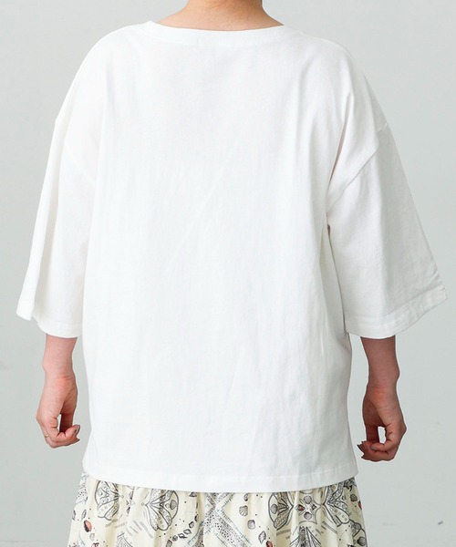 MILKFED.(ミルクフェド)の「SQUARE LOGO TOP(Tシャツ/カットソー・レディース・ホワイト/ネイビー/ライトピンク・ONE SIZE)」の7枚目の写真