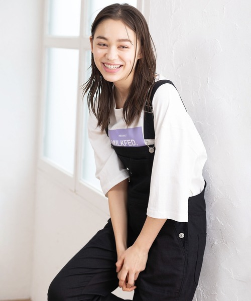 MILKFED.(ミルクフェド)の「SQUARE LOGO TOP(Tシャツ/カットソー・レディース・ホワイト/ネイビー/ライトピンク・ONE SIZE)」の10枚目の写真