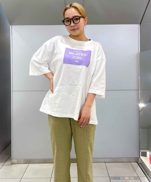 MILKFED.(ミルクフェド)の「SQUARE LOGO TOP(Tシャツ/カットソー・レディース・ホワイト/ネイビー/ライトピンク・ONE SIZE)」の22枚目の写真