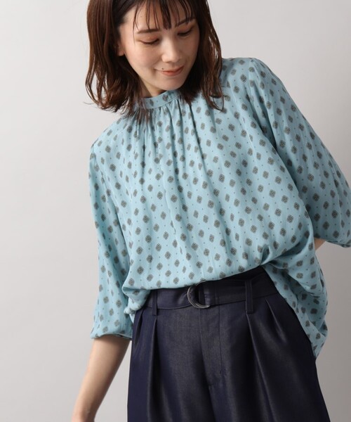 SOUP（スープ）の「◆柄＆無地あり/プロバンスプリントブラウス（シャツ/ブラウス・レディース・ネイビー/ブルー系/ネイビー系/アイボリー/グレー・11/15 /13/09/07）」の8枚目の写真