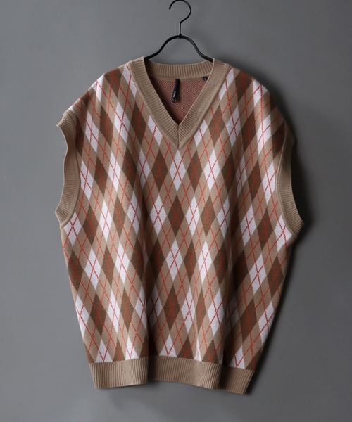 SITRY（シトリー）の「Big silhouette Patterned Knit vest/ビッグシルエット 総柄 ニットベスト（ベスト・メンズ・チャコールグレー/グリーン/グリーン系その他/ベージュ系その他2/グリーン系その他3/ベージュ/ベージュ系その他/グレー系その他3/グリーン系その他2/ブラック/グレー系その他/グレー系その他2・XL/L/M）」の8枚目の写真