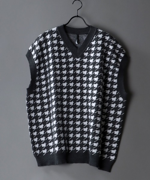 SITRY（シトリー）の「Big silhouette Patterned Knit vest/ビッグシルエット 総柄 ニットベスト（ベスト・メンズ・チャコールグレー/グリーン/グリーン系その他/ベージュ系その他2/グリーン系その他3/ベージュ/ベージュ系その他/グレー系その他3/グリーン系その他2/ブラック/グレー系その他/グレー系その他2・XL/L/M）」の6枚目の写真