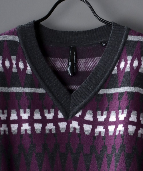 SITRY（シトリー）の「Big silhouette Patterned Knit vest/ビッグシルエット 総柄 ニットベスト（ベスト・メンズ・チャコールグレー/グリーン/グリーン系その他/ベージュ系その他2/グリーン系その他3/ベージュ/ベージュ系その他/グレー系その他3/グリーン系その他2/ブラック/グレー系その他/グレー系その他2・XL/L/M）」の22枚目の写真