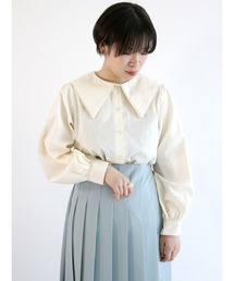 ドットレース衿ブラウス