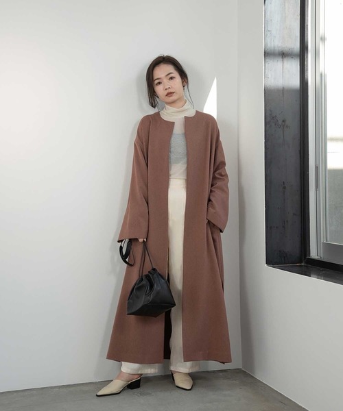 I_am（アイアム）の「corset belt no collar coat（ノーカラー