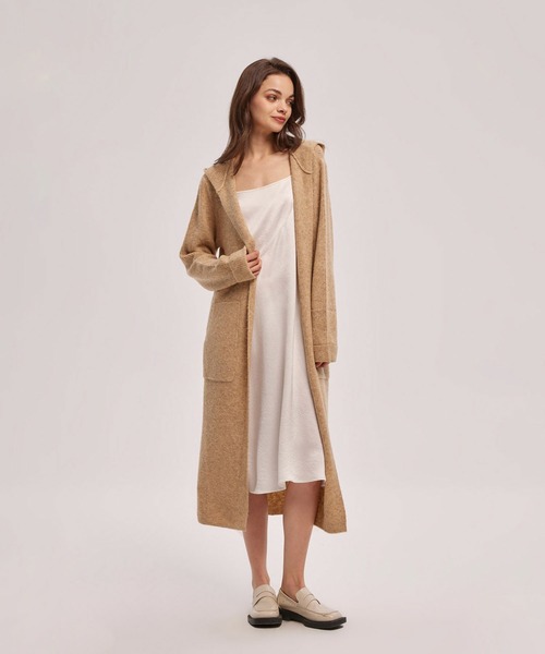 レディース フード付きオープンフロントロングニットガウン ガウン バスローブ Nap ナップ のファッション通販 Zozotown