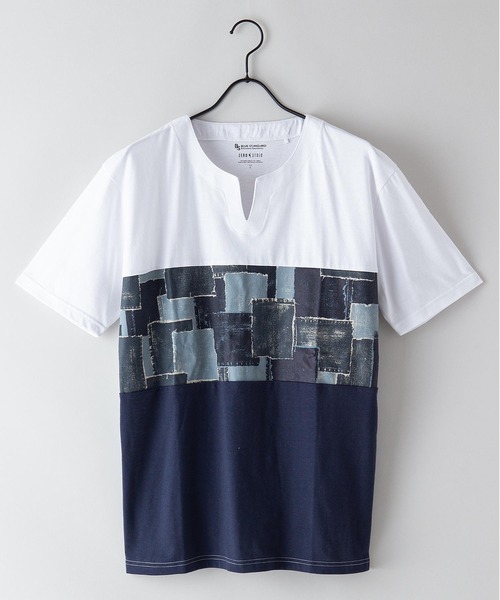 Blue Standard (ブルースタンダード)の「【BLUE STANDARD/ブルースタンダード】汗染みが目立ちにくいTシャツ ZEROSTAIN プリント切り替えTシャツ(Tシャツ/カットソー・メンズ・ホワイト/その他1/その他2/ブラック系その他/カリビアンブルー/ホワイト系その他/その他3/ブルー系その他/ネイビー/その他4/ブルー/ブラック・X-LARGE/LARGE/SMALL/MEDIUM)」の11枚目の写真