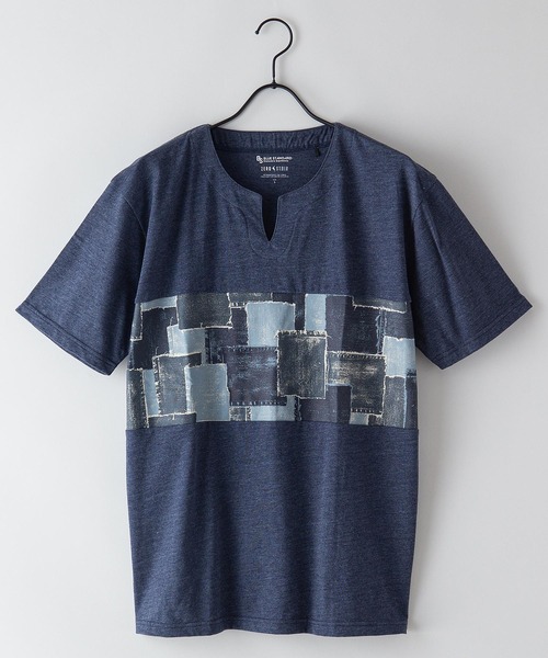 Blue Standard (ブルースタンダード)の「【BLUE STANDARD/ブルースタンダード】汗染みが目立ちにくいTシャツ ZEROSTAIN プリント切り替えTシャツ(Tシャツ/カットソー・メンズ・ホワイト/その他1/その他2/ブラック系その他/カリビアンブルー/ホワイト系その他/その他3/ブルー系その他/ネイビー/その他4/ブルー/ブラック・X-LARGE/LARGE/SMALL/MEDIUM)」の8枚目の写真